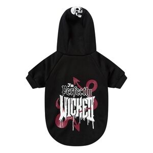 Killstar ✦ “I’m Perfectly Wicked” Pet Hoodie ✦ Black Jersey Cotton Graphic Print